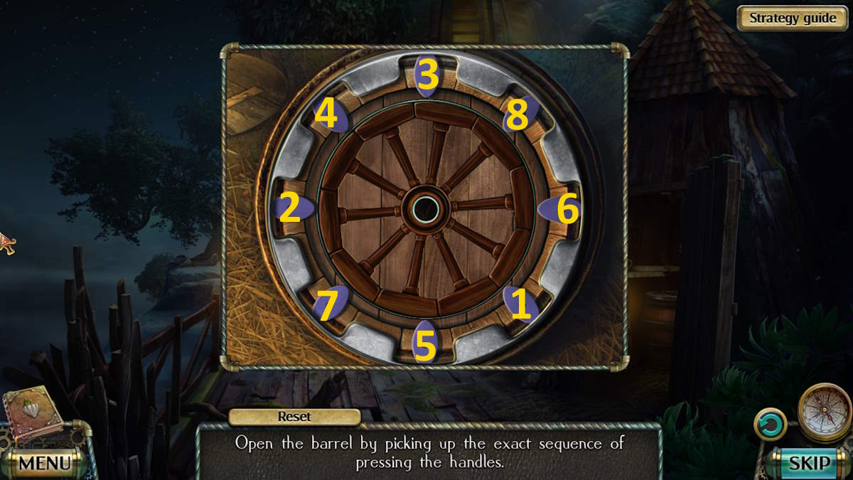 The wheel puzzle in Darkness and Flame 4 Enemy in Reflection bonus chapter