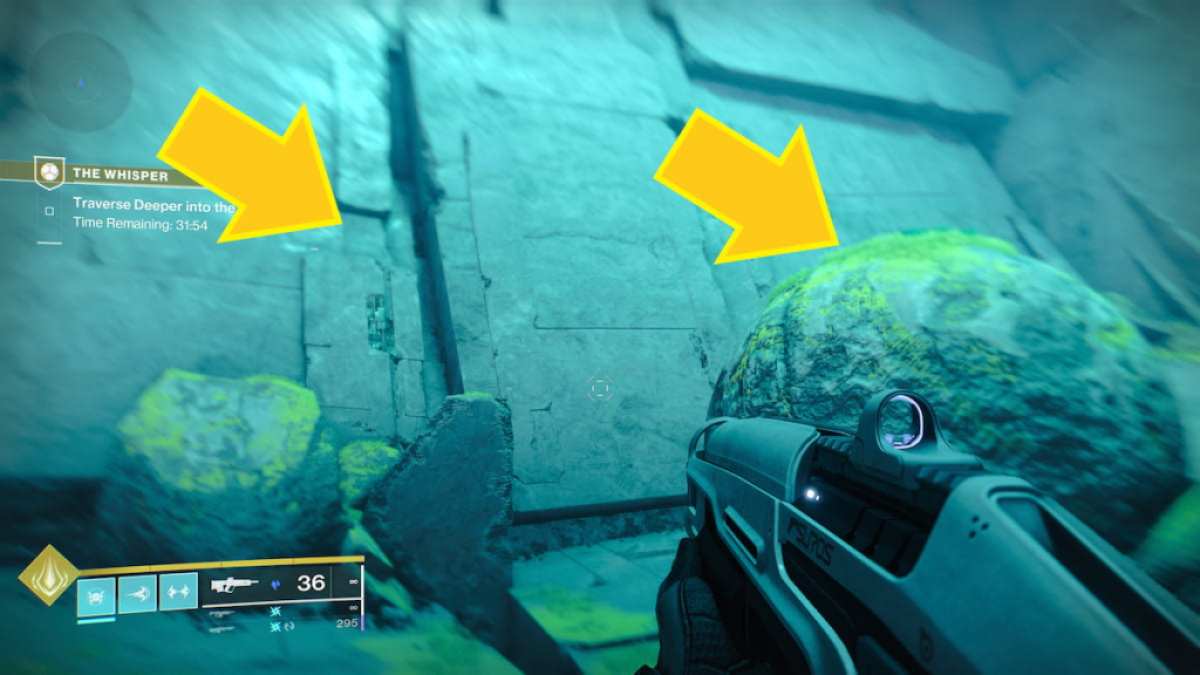 Ball leading to the first ledge of the fifth Oracle in Destiny 2 Into The Light Whisper mission