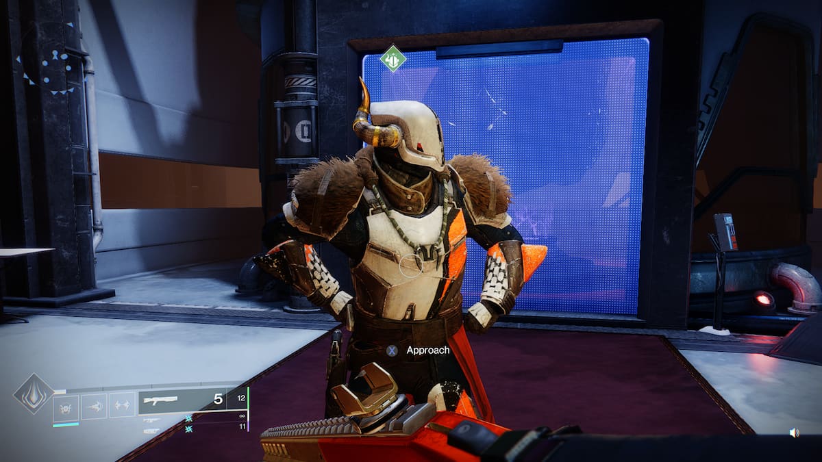 Lord Shaxx in the Hall of Champions in Destiny 2 Into The Light