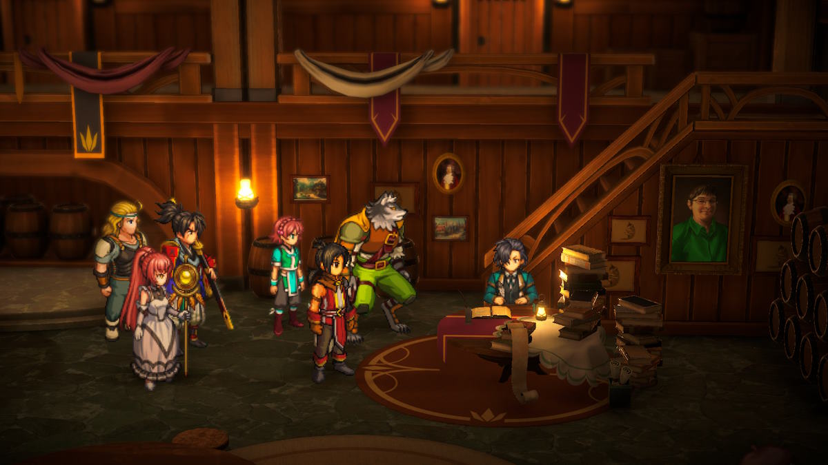 In the tavern in  in Eiyuden Chronicle: Hundred Heroes.