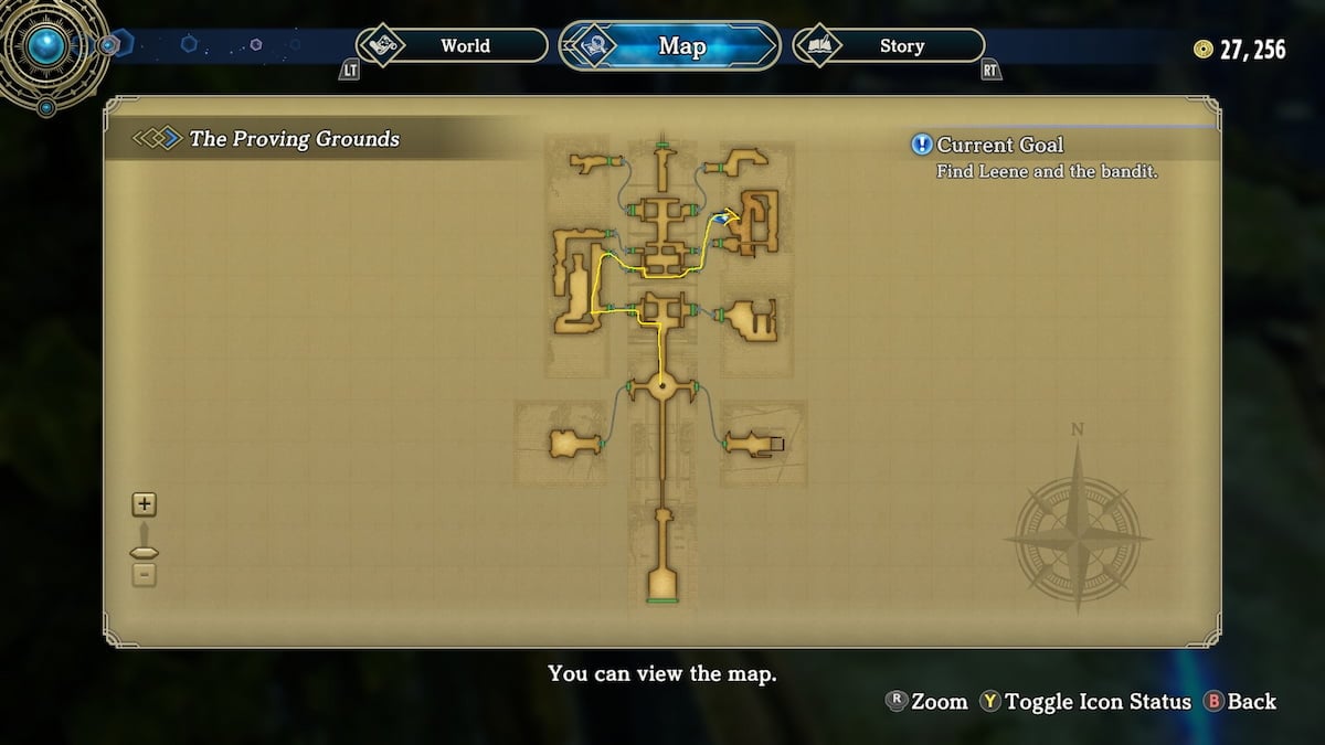 Proving Grounds map in Eiyuden Chronicle Hundred Heroes
