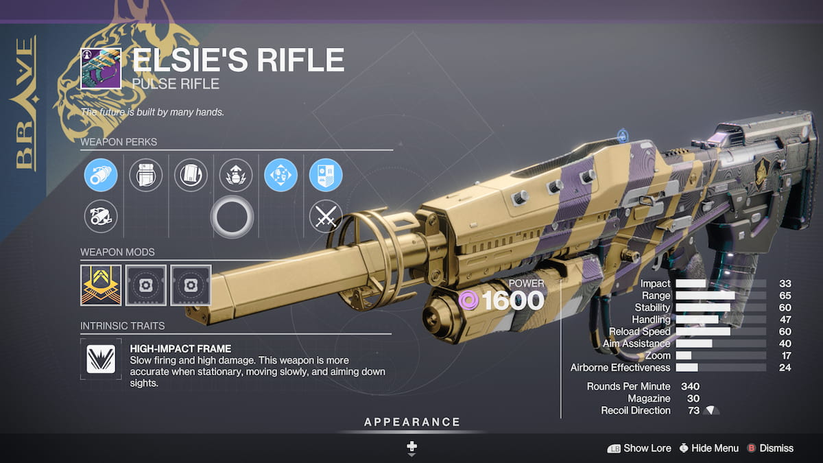 Elsie's Rifle in Destiny 2 Into The Light