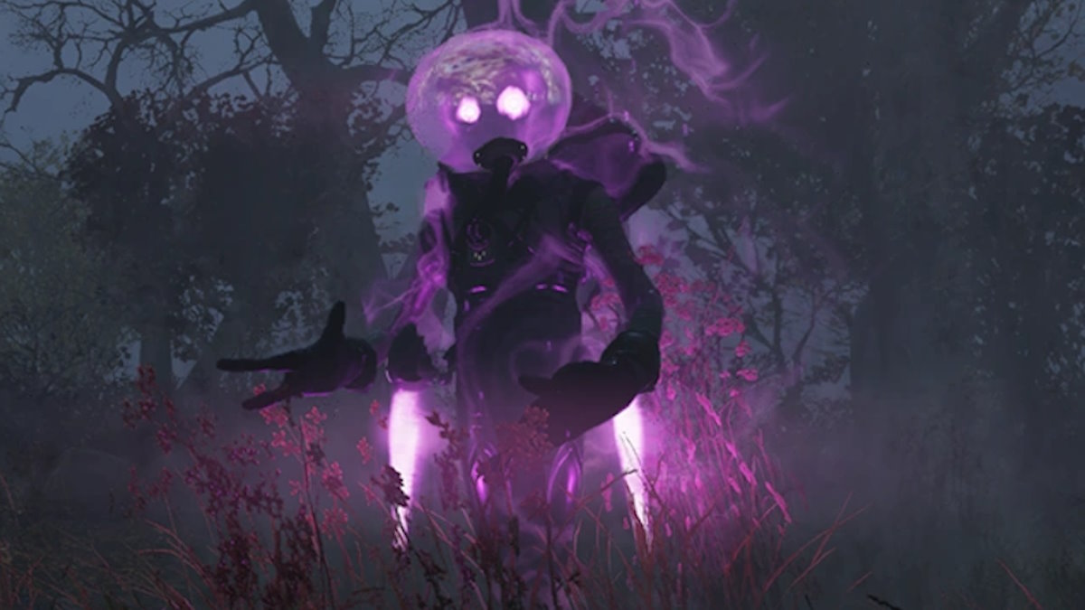 A Flatwoods Monster in the woods in Fallout 76.