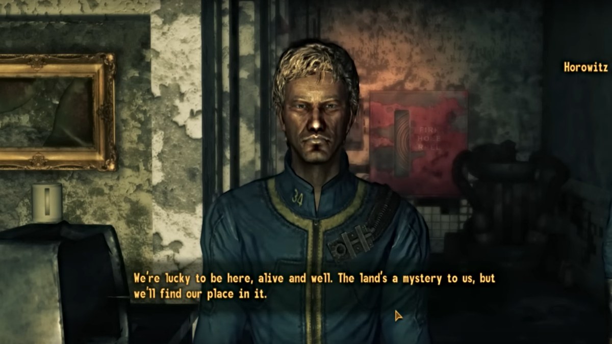 Fallout New Vegas a NPC named Horowitz one of the few survivors of Vault 34