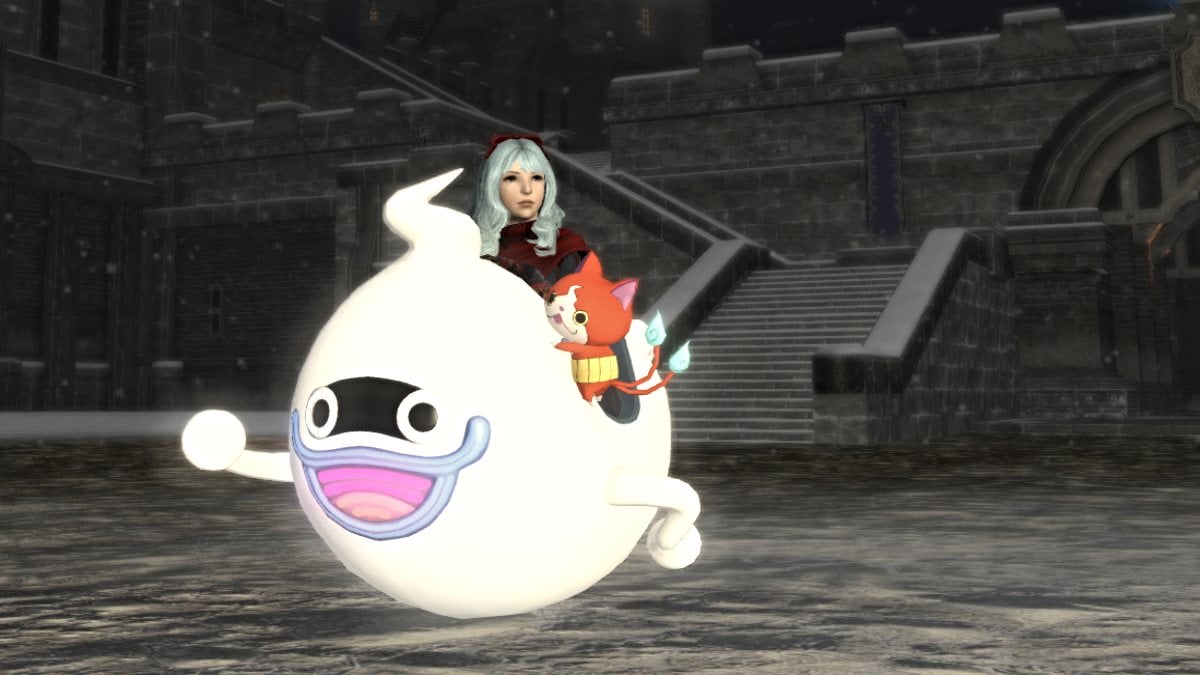 Final Fantasy XIV the Whisper-a-go-go mount from the Yokai Watch event
