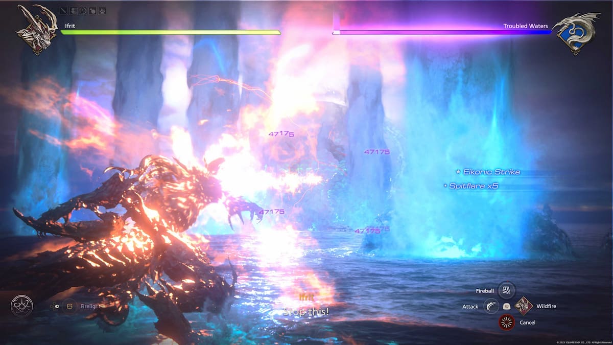 Ifrit using Spitfire in Final Fantasy 16