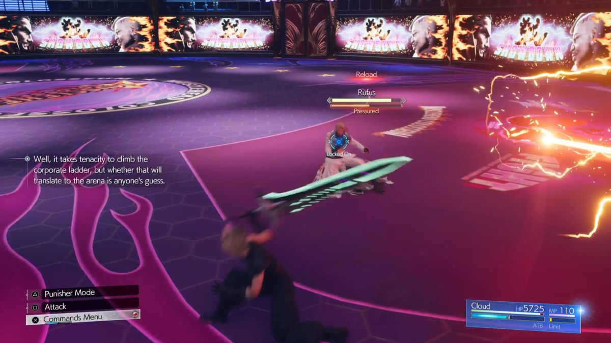 Rufus using a laser move in Final Fantasy 7 Rebirth