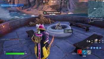 lighting a campfire in Fortnite