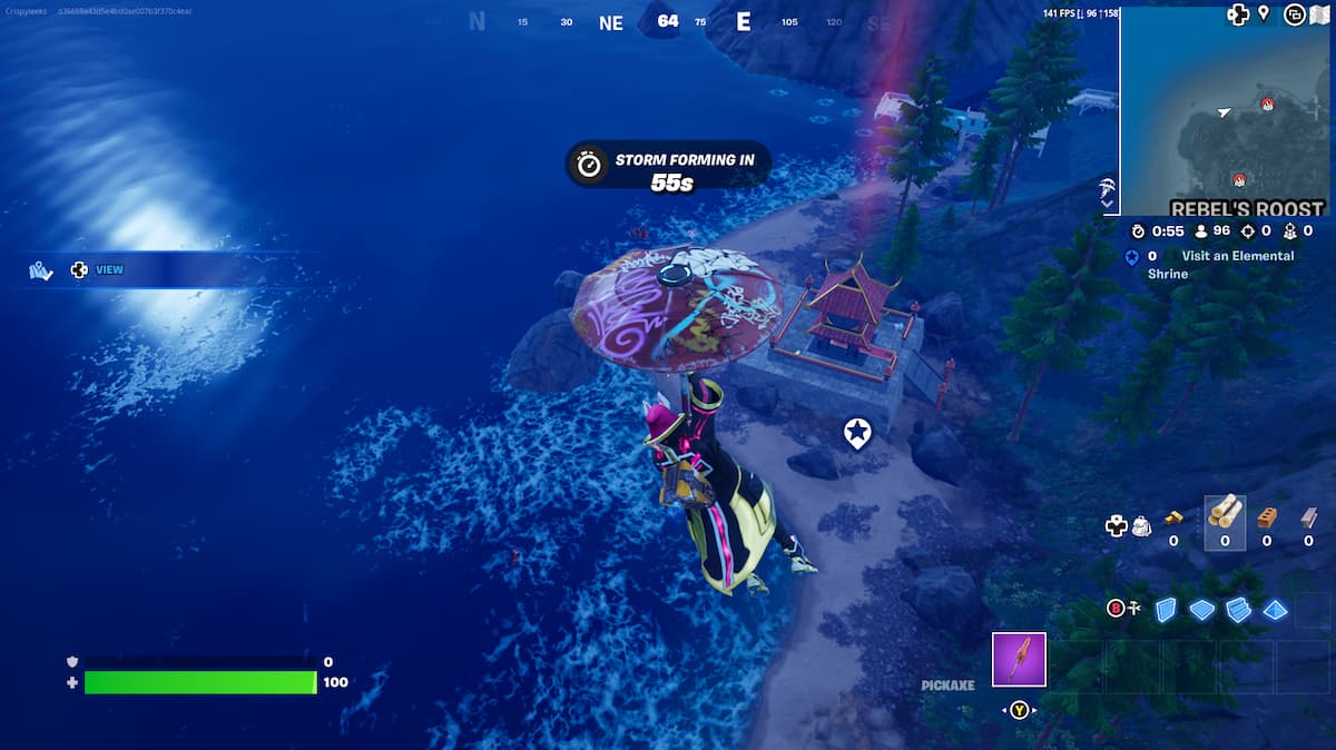 An elemental shrine in Fortnite to complete the Water Shakra challenge