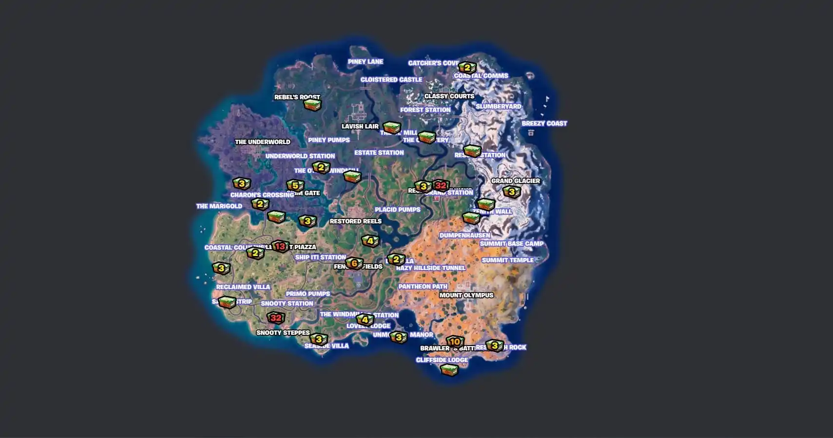 all produce box locations in Fortnite Chapter 5 Season 2