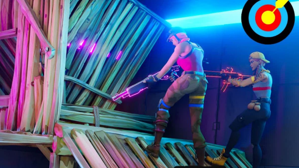 Players on a map ready to fight in Piece Control Warmup in Fortnite