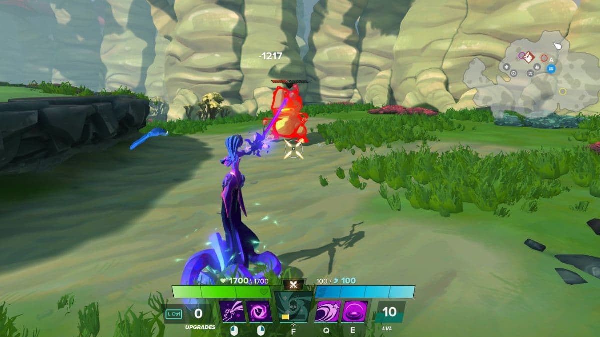 Support hero Xenobia drains life force from enemy in Gigantic Rampage Edition