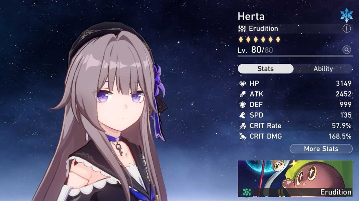 Honkai Star Rail Herta menu