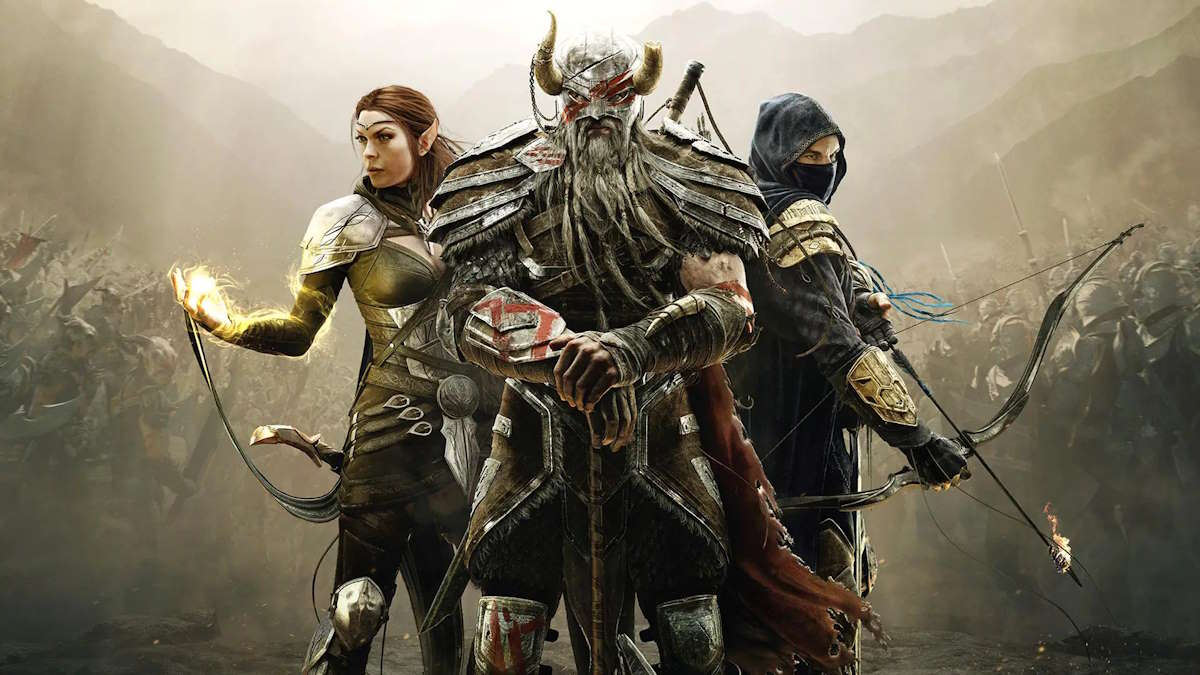 Official art image of three characters in elder Scrolls Online