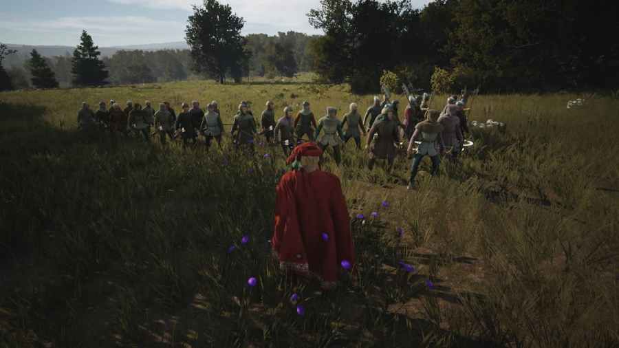 Manor Lords Militia preparing for a battle