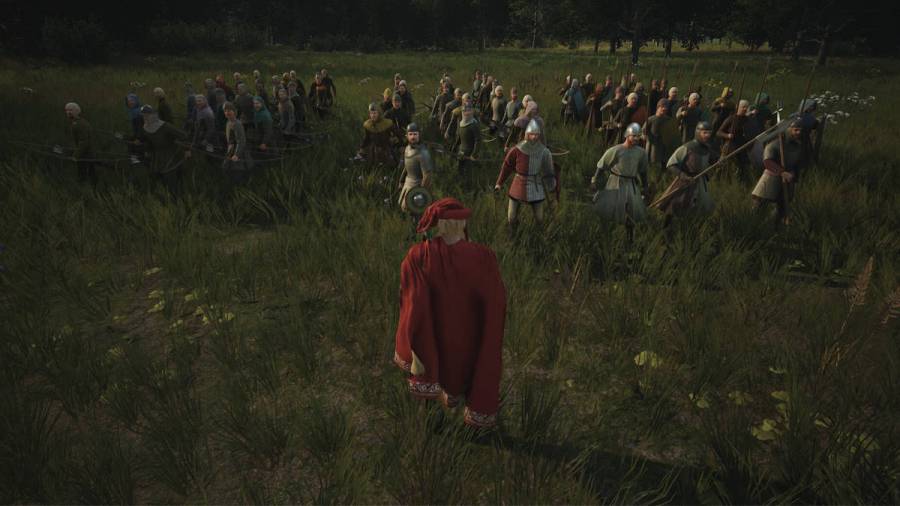 Manor Lords player inspecting its army