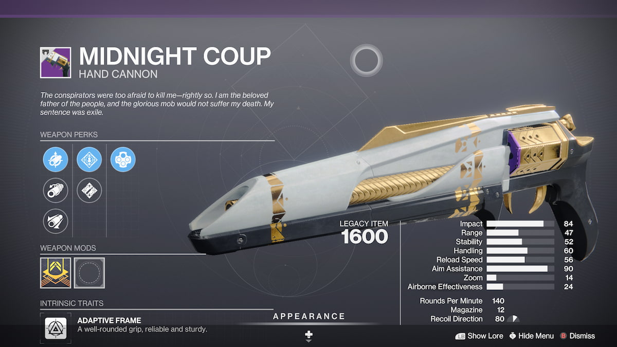 The Midnight Coup in Destiny 2 Into The Light