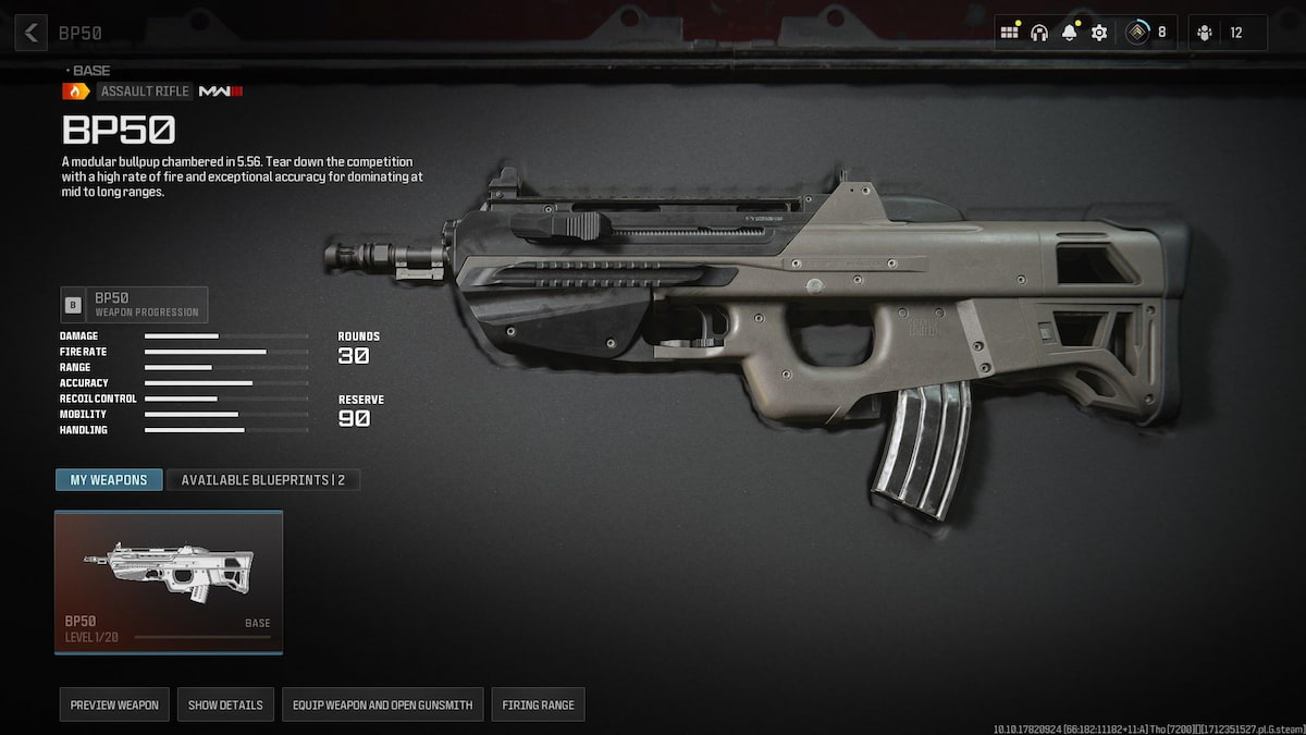 image of mw3 bp50 with stats