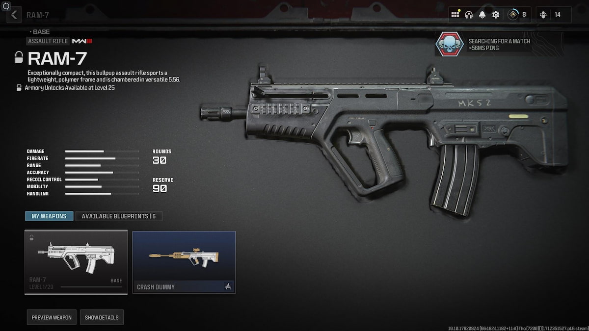 image of ram-7 in mw3 with stats
