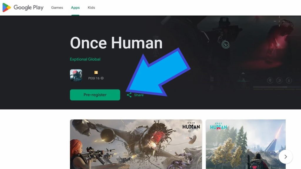 Once Human Google Play page