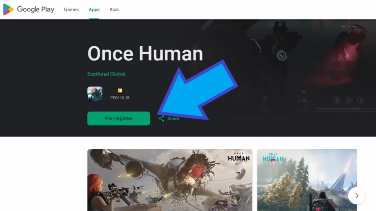 Once Human Google Play page