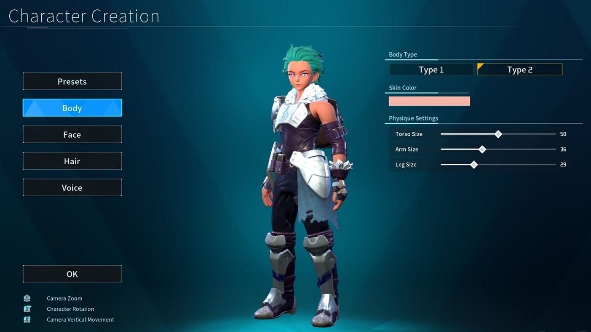 Palworld character customization screen