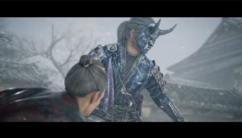 The Red Demon sitting next to The Blue Demon in Rise of the Ronin