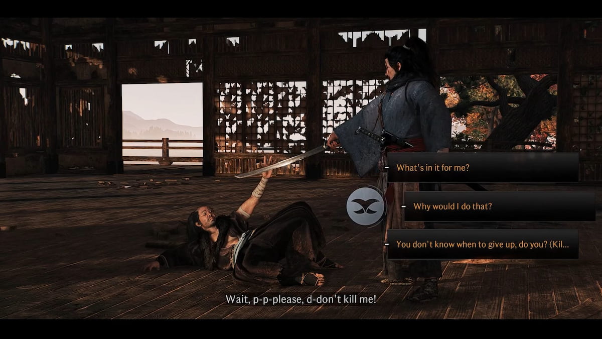 Player standing above Gonzo in Rise of the Ronin