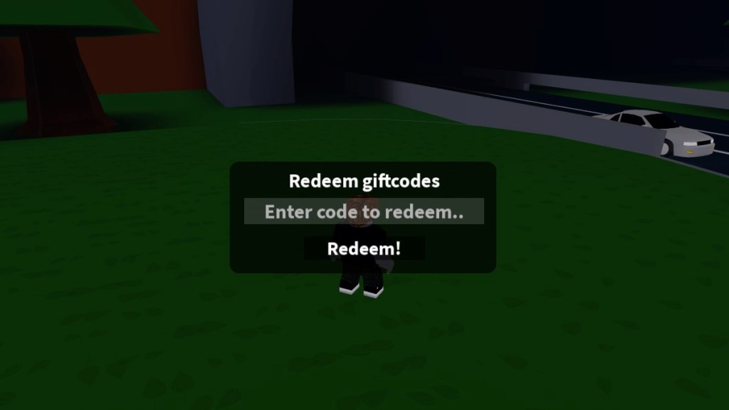 Redeem gift codes text box in Roblox Gas Station Simulator