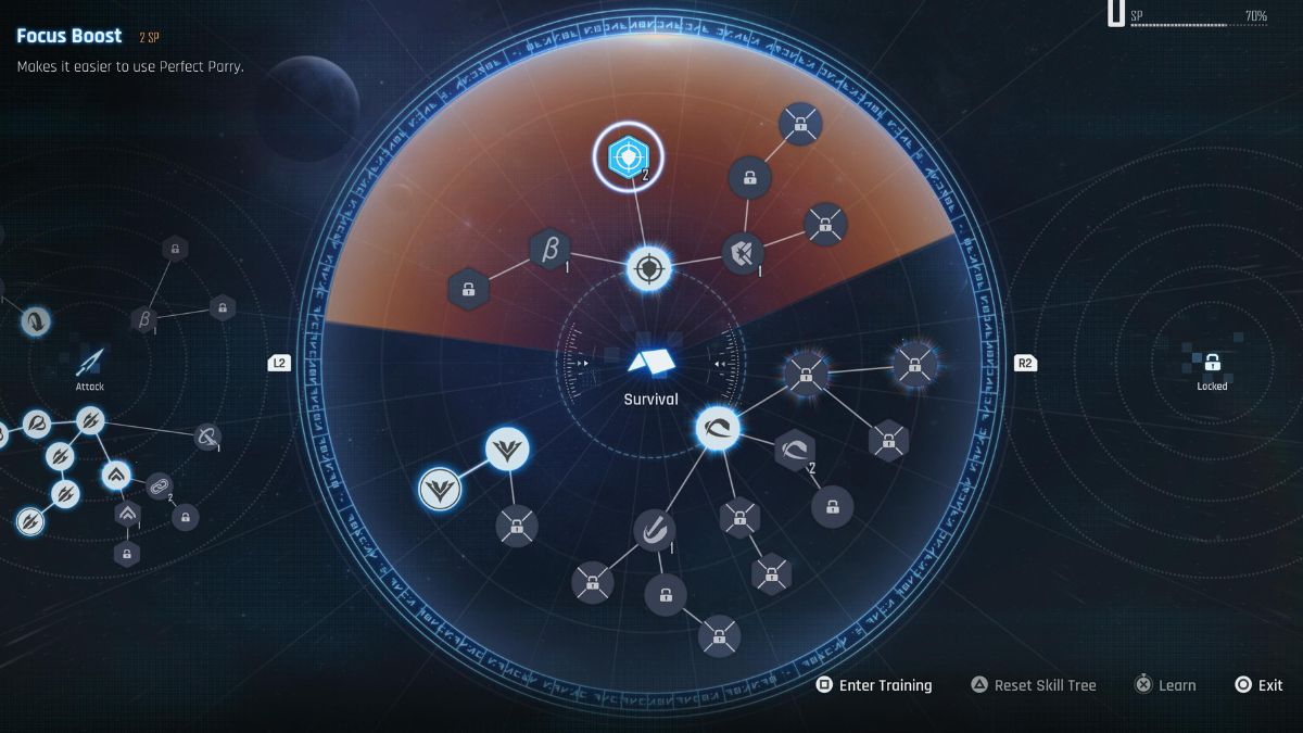 Parry branch on the Survival Skill tree in Stellar Blade