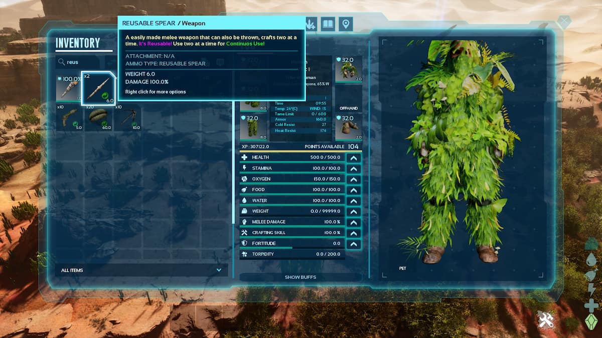 Utilities Plus ARK Scorched Earth Ascended Inventory menu