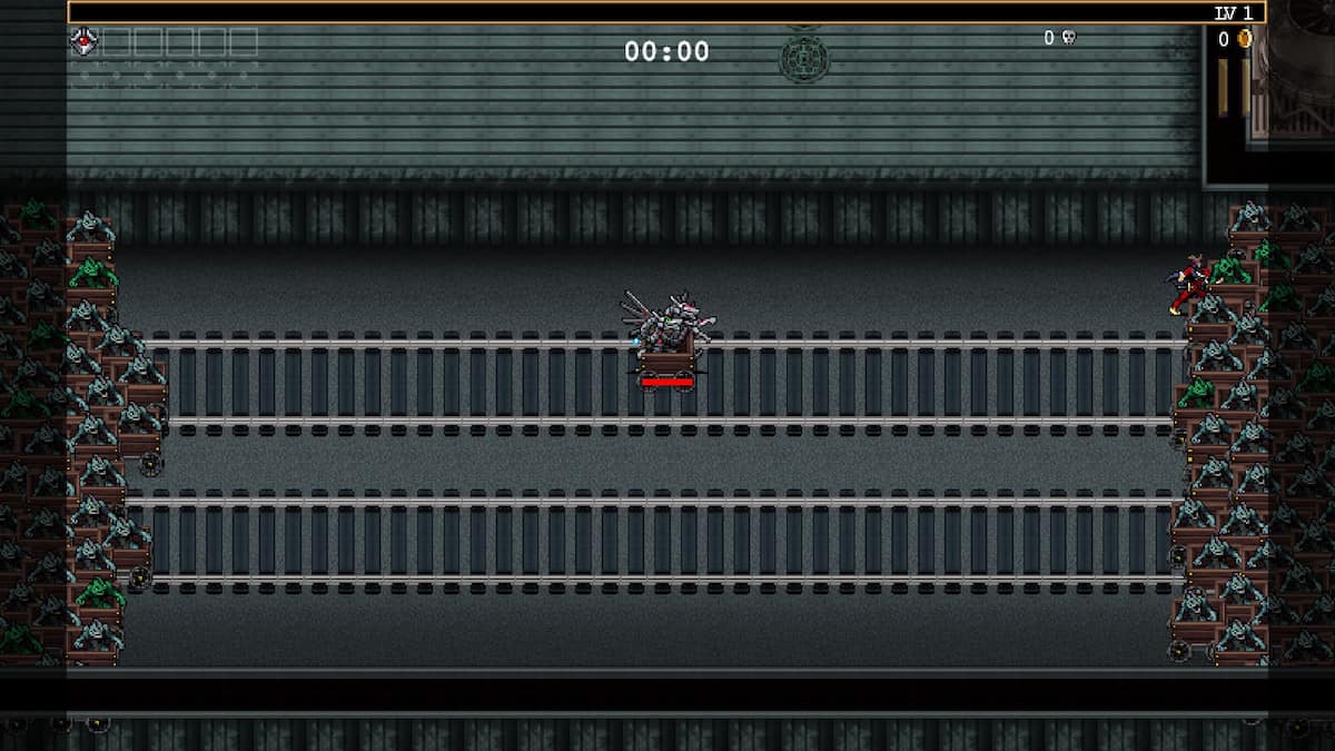 Riding in the Carlo Cart in Vampire Survivors