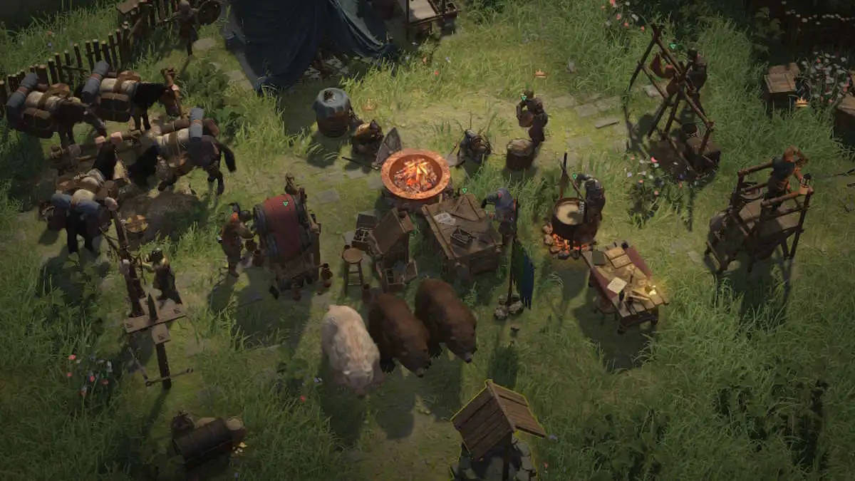 A brewing vat in the camp in Wartales The Tavern Opens