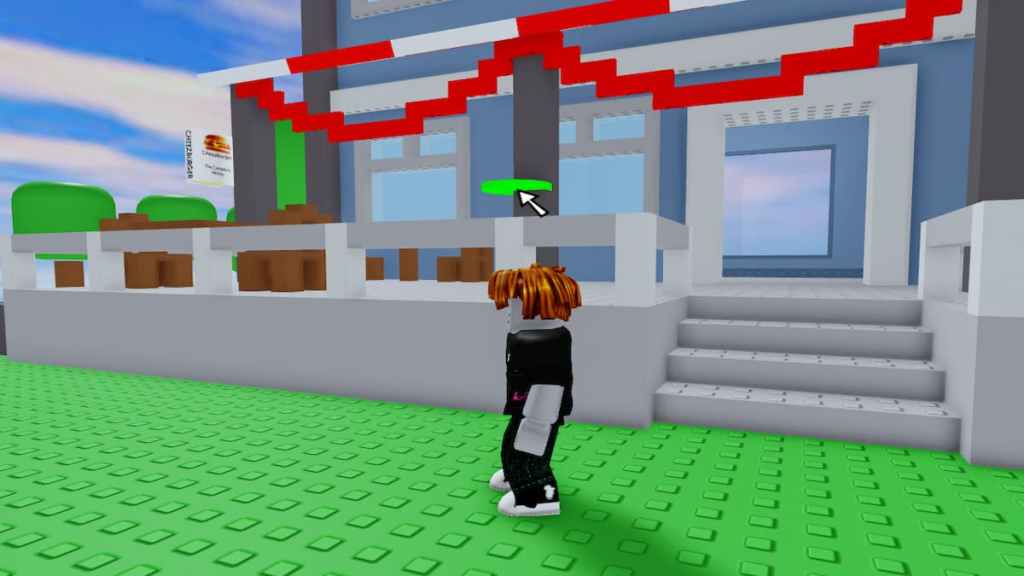 The player standing in front of the shop in Roblox Classic Event