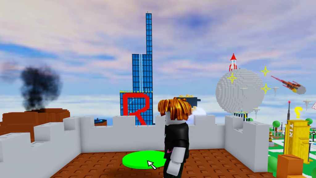 The player seeing the Roblox HQ in a Roblox Classic Event