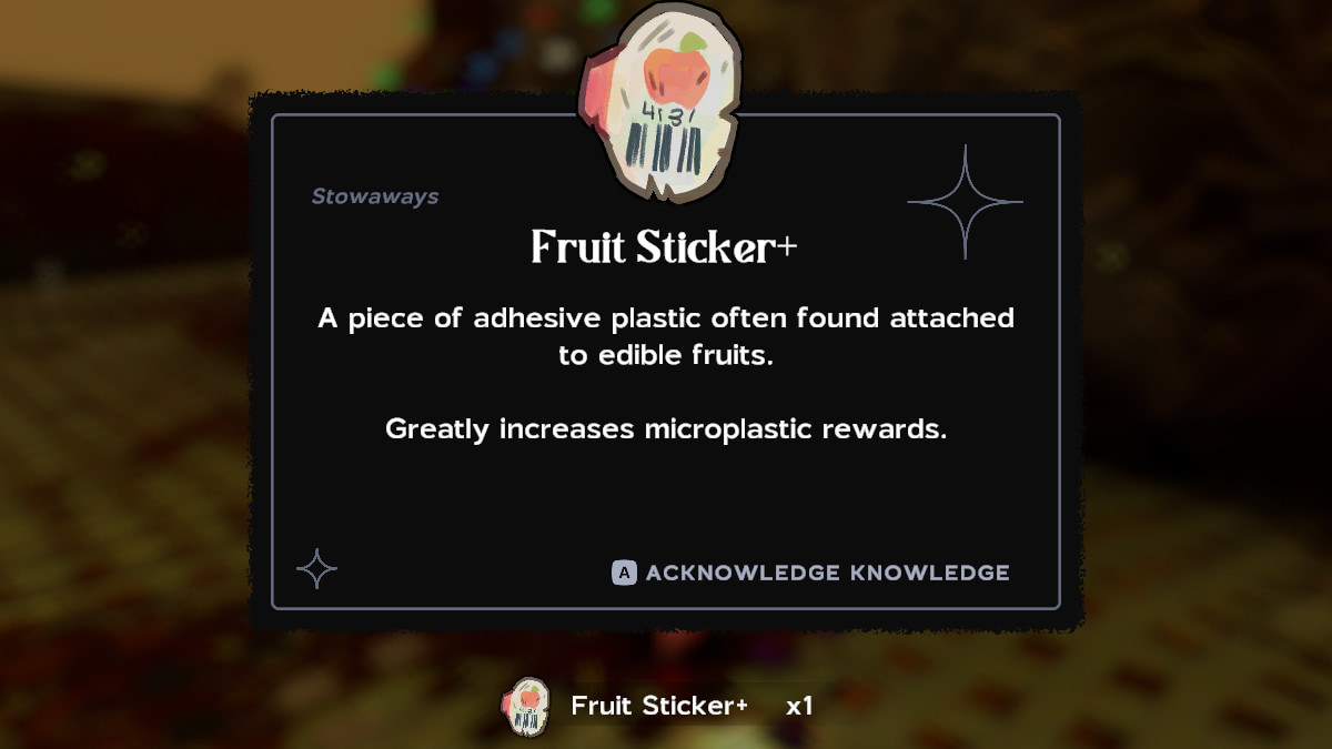 Fruit Sticker Snitch in Another Crab's Treasure.