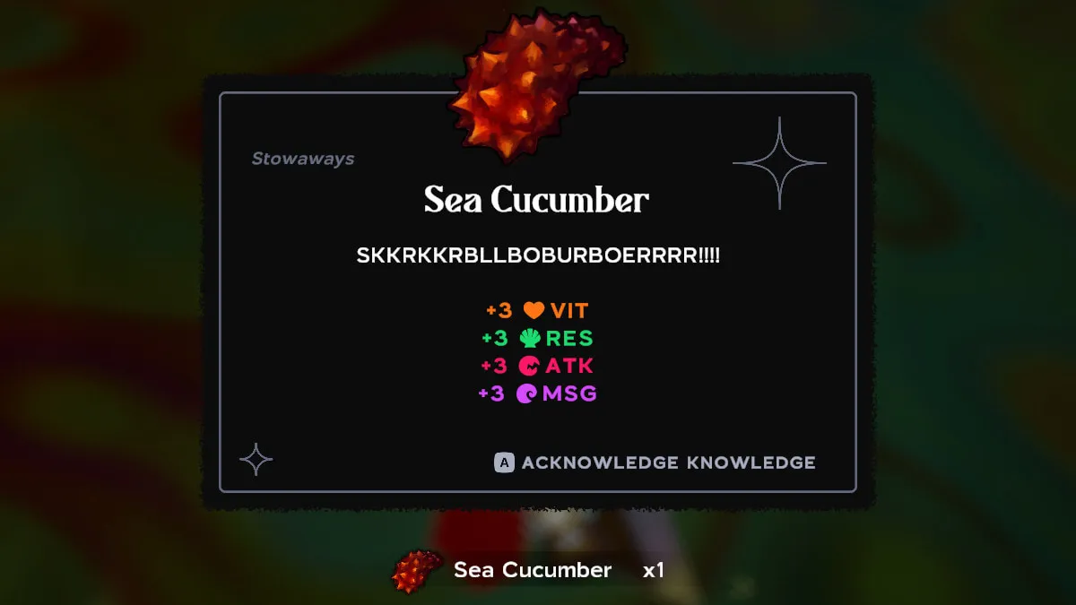 Sea Cucumber Stowaway in Another Crab's Treasure.