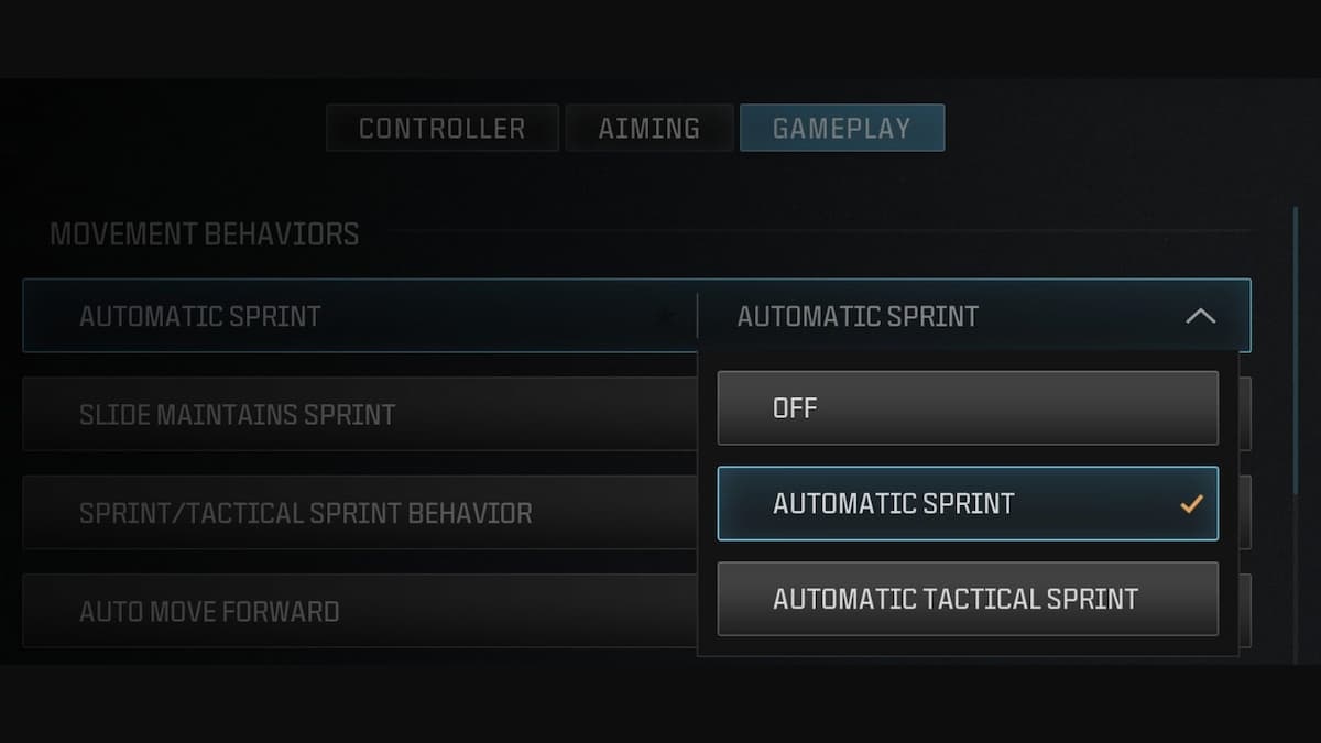Call of Duty Modern Warfare Settings Options Tac Sprint