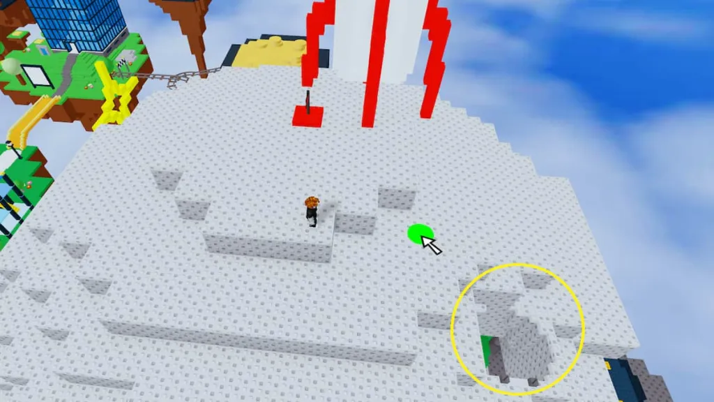The hole on the White Planet in Roblox The Classic Event