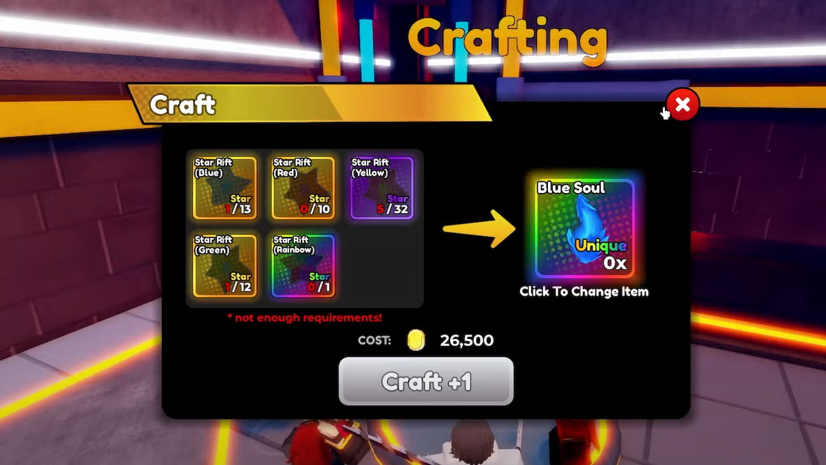The Crafting section in Anime Defenders