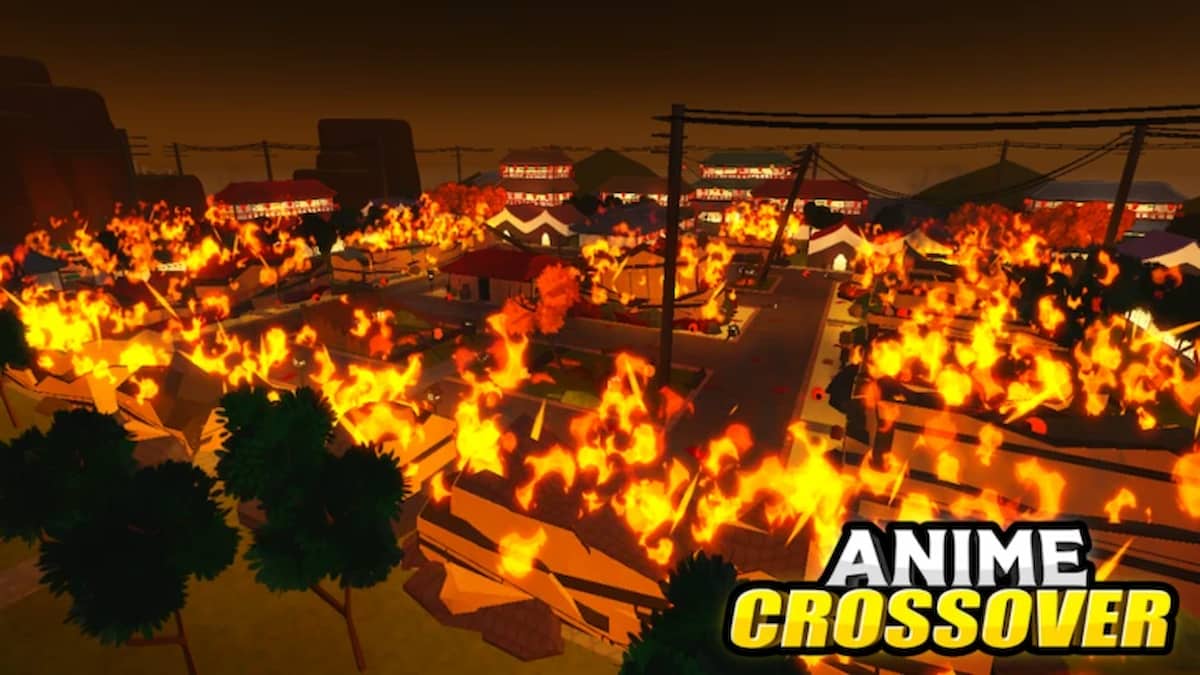 The burning city map in Anime Crossover Defense