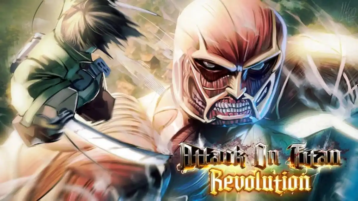 A player attacking a Titan in AOT Revolution