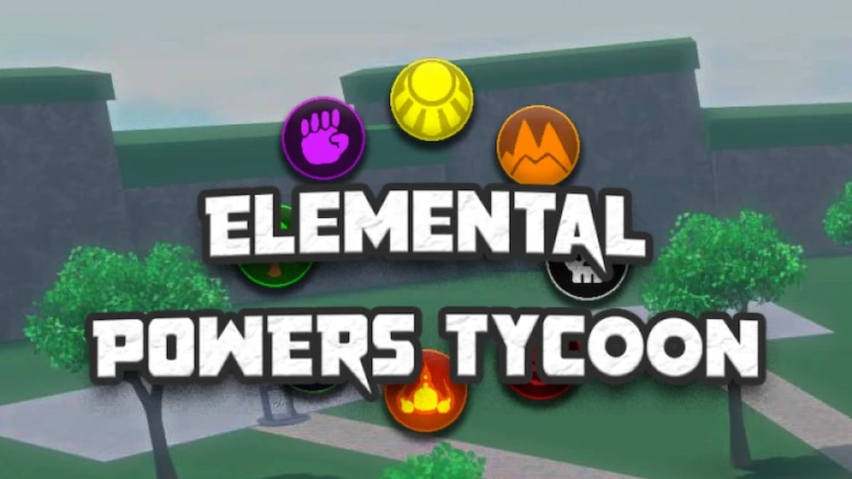 The main menu UI in Elemental Powers Tycoon