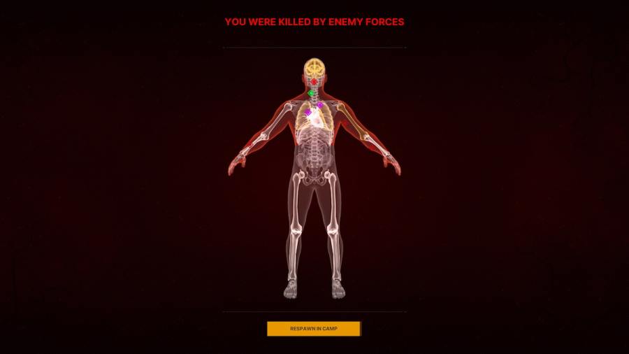 Death screen in Gray Zone Warfare