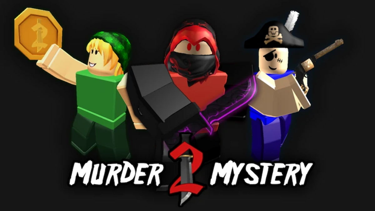 Three players holding items in Murder Mystery 2