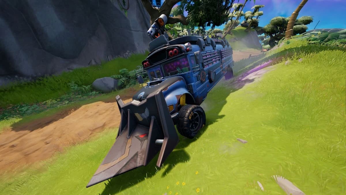 Modified Battle Bus in Fortnite shown in-game.