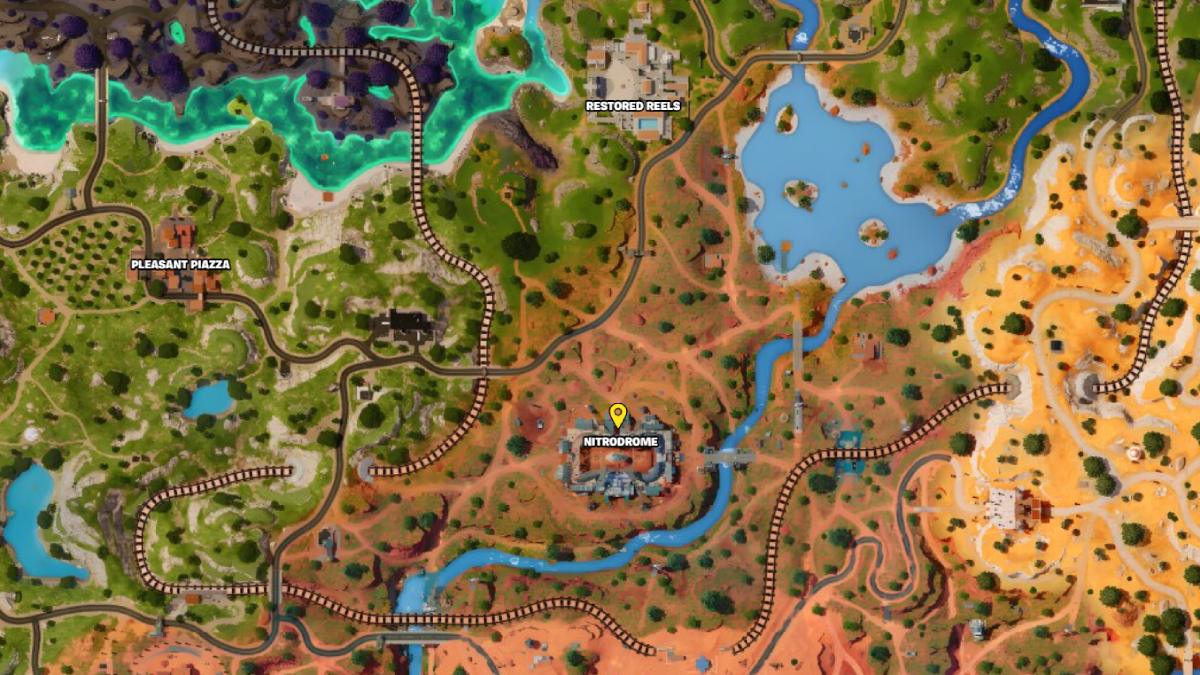 Fortnite Nitrdome POI marked on the map