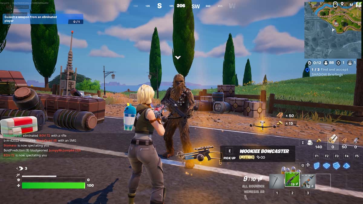 A Wookiee Bowcaster in Fortnite