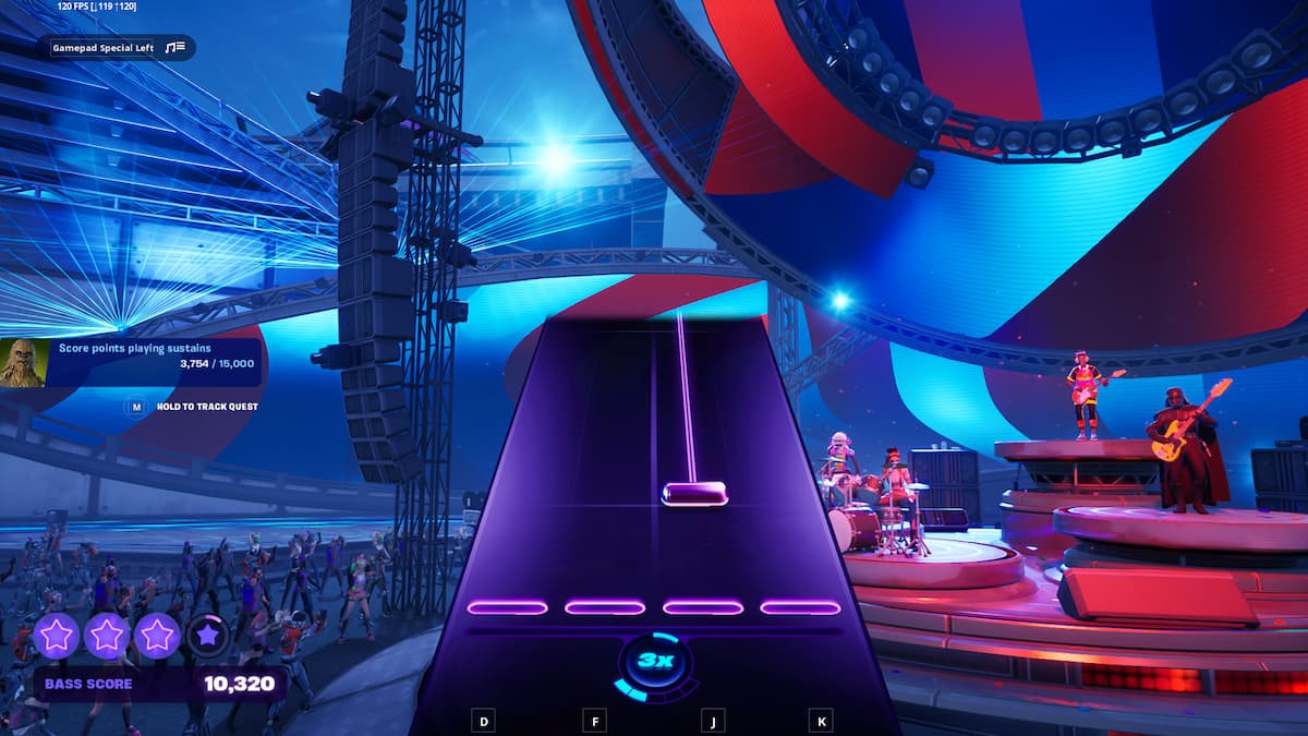 How to score points by playing sustains in Fortnite Festival Main Stage