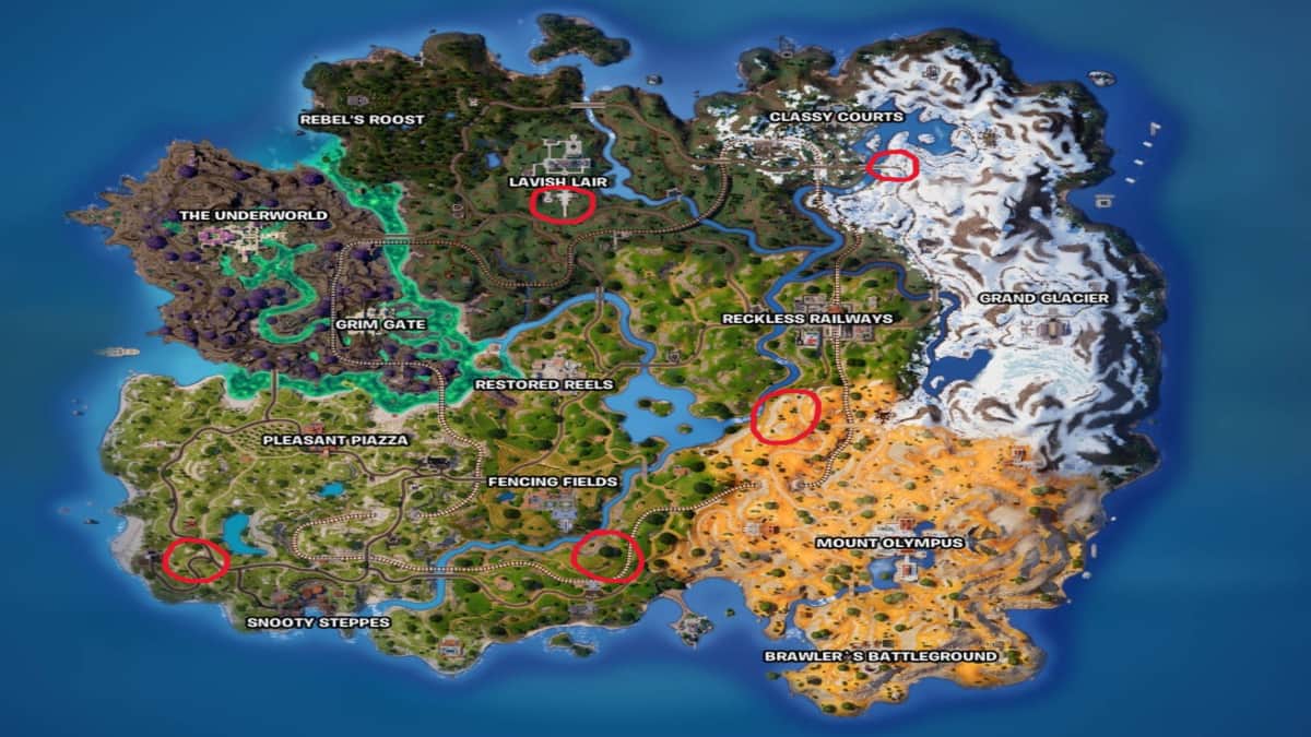 All Chewbacca locations in Fortnite Chapter 5 Season 2